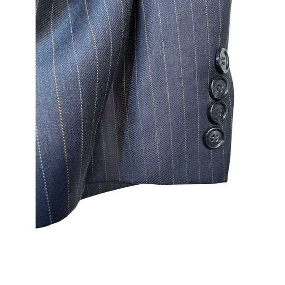 Jos. A. Bank Signature Collection Mens Pinstripe Wool Suit R41Navy Blue - Picture 7 of 16